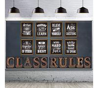 Classroom Decorations, 18 Pieces Bulletin Board Class Rules Posters for Classroom Decor, Inspirational Motivational Poster Quote Sign for School Teacher Supplies