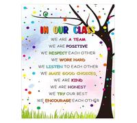 Classroom Rules Poster - Motivational Back to School Decor for Preschool Kindergarten Elementary Virtual Learning(Unframed,16x24inch(40x60cm))