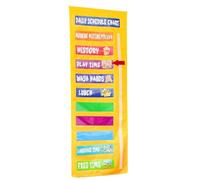 Classroom Schedule Pocket Chart, Visual Daily Calendar Organizer Kids, Educational Teaching Tool Routine Planning, Ideal for Homeschool, Classroom, Teachers, and Learning at Home, 129.5x45.7x1cm