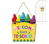 Classroom Welcome Board, Wooden Decorative Sign, Colorful Letter Design, Medium Size, Bright Theme, Lightweight Hanging for Kids Entry, Teacher Room, Indoor, Outdoor, Multicolor
