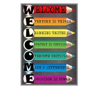 Classroom Welcome Poster for Teachers Back to School Door Decor PreK Kindergarten Elementary Grade Bulletin Board Wall Decor Supplies(Unframed,08x12inch(20x30cm))