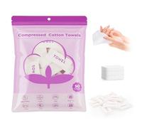 Classycoo Lot de 50 serviettes compressées XL jetables pour le visage, mini sac à main, taille de voyage, papier hygiénique portable en coton pour le camping, la randonnée, le sport, lingettes pour