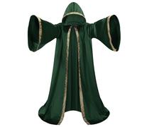 clasToonrain Robe à Capuche à Manches Longues de Velvet Witcher Costume de Cosplay Fantaisie de Cape de Vampire D'Halloween(Vert 170CM)
