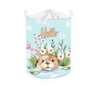 Clastyle 45L Grand Corbeilles à Linge Bleu Loutre Animal Pour Garçon Fille avec Poignée Paniers à Linge Sale Repliable Vêtements Jouets avec Couvercle Pour Salle de Bain Chambre à Coucher
