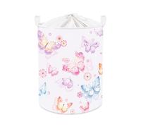 Clastyle 45L Grand Corbeilles à Linge Pourpre Papillon Pour Garçon Fille avec Poignée Paniers à Linge Sale Repliable Vêtements Jouets avec Couvercle Pour Salle de Bain Chambre à Coucher