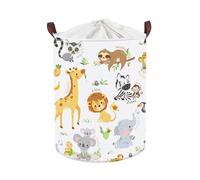 Clastyle Panier Rangement Bébé Animaux Educatif Corbeille à Linge Sale Pliable Garçon Fille pour Vêtement Boite de Rangement Jouet pour Salle de Bain Chambre à Coucher, Lion, 36 * 45 cm