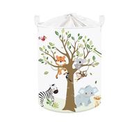 Clastyle Panier Rangement Bébé Animaux Forêt Corbeille à Linge Sale Garçon Fille pour Vêtement Boite de Rangement Jouet pour Salle de Bain Chambre à Coucher, Tigre Koala, 36x45 cm