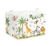 Clastyle Panier Rangement Bébé Animaux Tropical Corbeille à Linge Sale Pliable Garçon Fille pour Vêtement Boite de Rangement Jouet pour Salle de Bain Chambre à Coucher,Giraffe Zebra,40 * 30 * 30 cm