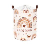 Clastyle Panier Rangement Bébé Arc-en-ciel Corbeille à Linge Sale Pliable Fille pour Vêtement Boite de Rangement Jouet pour Salle de Bain Chambre à Coucher, Papillon, 40 * 50 cm