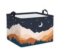 Clastyle Panier Rangement Bébé Bohème Corbeille à Linge Sale Pliable Fille pour Vêtement Boite de Rangement Jouet pour Salle de Bain Chambre à Coucher, Lune, 40x30x30 cm