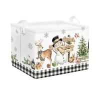 Clastyle Panier Rangement Bébé Joyeux Noël Corbeilles à Linge Sale Filles pour Vêtements Boite de Rangement Jouets pour Salle de Bain Chambre à Coucher, Yéti, 40x30x30 cm