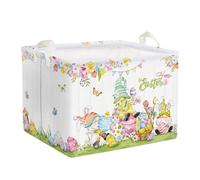 Clastyle Panier Rangement Bébé Lapin Pâques Corbeille à Linge Sale Garçon Fille pour Vêtement Boite de Rangement Jouet pour Salle de Bain Chambre à Coucher, Fleur, 40x30x30 cm