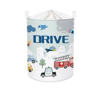 Clastyle Panier Rangement Bébé Voiture Corbeille à Linge Sale Garçon pour Vêtement Boite de Rangement Jouet pour Salle de Bain Chambre à Coucher, Voiture de Ville, 36x45 cm