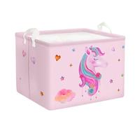 Clastyle Paniers Rangement Licorne Nuage Etoile Coeur Rectangulaire Rose Boîtes de Rangement Cubique pour la Chambre des Enfants, 40x30x30 cm
