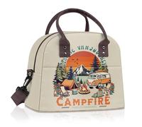 Clastyle Sac Isotherme Repas Femme Beige Camping, Sac Gamelle Travail Portable mit Bandouliere pour Pique Nique