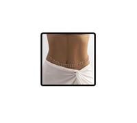 Clataly Boho Single Layer cristal frangé taille chaîne plage bikini Body Chain Summer Beach Night Club Party Jewelry (Chaîne corps d'or)