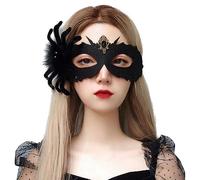 Clataly Fleur araignée Dieu faux masque Halloween demi - visage adulte cristal masque Party costume cosplay photo prop fille (A)