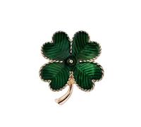 Clataly Green Lucky four Leaf Clover broche Vintage émail femmes fille broche