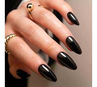 Clataly Lot de 24 ongles gothiques pour femme - Design d'Halloween - Manuels - Noir