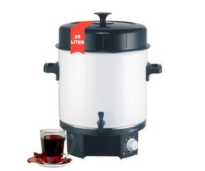 Clatronic® 2in1 Machine à boissons chaudes & à mettre en conserve avec réservoir de 25L | Cocotte pour p.ex. vin chaud ou punch | avec émaillage & robinet de vidange intégré | 1800W | EKA 3338