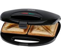 Clatronic Appareil à croque-monsieur avec plaques à croque-monsieur triangulaires | Appareil à croque-monsieur avec réglage automatique de la température & revêtement antiadhésif | avec système de ver