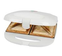 Clatronic, Appareil à Sandwich ST3813 Blanc - Plaques Triangulaires Antiadhésives, Poignée Calorifugée, Régulateur de Température Automatique, Système de Verrouillage Variable, 680-820W, 220-240V