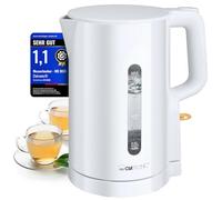 Clatronic Bouilloire 1,7 l - 2200 W pour Un Chauffage Rapide - sans BPA - Utilisation à Une Main - Indicateur de Niveau d'eau - Kettle - Protection Contre la surchauffe - WK 3835 Blanche