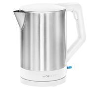 Clatronic® Bouilloire en acier inoxydable | 1,5 litre | Sans BPA |à une main | Boîtier en acier inoxydable | Kettle | avec enroulement du cordon | WKS 3692 blanc