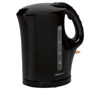 Clatronic Bouilloire, Kettle, Bouilloire 1 litre, Bouilloire de camping, Bouilloire noire, avec élément chauffant en acier inoxydable, filtre anticalcaire (amovible), sans fil, 900 watts, WK 3462