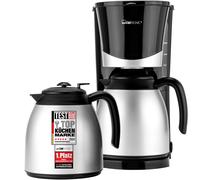 Clatronic® Cafetière avec verseuse isotherme pour 8-10 tasses de café filtre | Stop-goutte & arrêt automatique | 2 verseuses isothermes de 1 litre chacune | KA 3328 noir