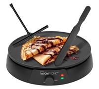 Clatronic® Crêpes Maker CM 3849 avec répartiteur de pâte et spatule à | Crêpière Ø 30 cm - Surface de cuisson - Thermostat réglable en continu - Témoin de cuisson - 1200 W - Anti-adhésif