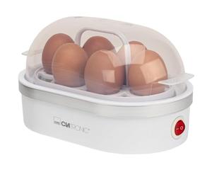 Clatronic Cuiseur à Œufs | Jusqu'à 6 œufs | Egg Cooker avec plaque chauffante antiadhésive | Egg Boiler | Cuiseur à œufs électrique | Support à œufs et doseur avec pique-œuf inclus | EK 3497