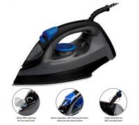 Clatronic DB 3703 Fer à Vapeur - Semelle en Acier Inoxydable - 1600 W - 3 Bars - Noir