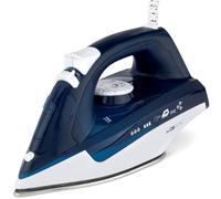 Clatronic, DB 3704, Fer à Repasser Centrale Vapeur, 7 Fonctions avec Semelle spéciale en Acier Inoxydable, 1800 Watts, réservoir d'eau de 150 ml, Bleu Foncé/Blanc