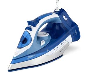 Clatronic, DB 3706, Fer à Repasser Centrale Vapeur, 7 Fonctions avec Semelle spéciale en Acier Inoxydable, 1800 Watts, réservoir d'eau de 150 ml, Bleu Foncé/Blanc