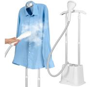 Clatronic, Défroisseur Vapeur TDC3809 Blanc 1600W avec Réservoir Amovible 1,2L, Réglage de Vapeur 3 Étapes, Perche Télescopique 1,5m, Accessoires Inclus, Idéal pour Vêtements et Textiles Sensibles