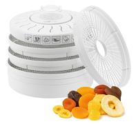 Déshydrateur d'aliments, 5 Plateaux, sans BPA, Sèche les Fruits, Légumes, Viande, Clatronic, DR 2751, 250, Blanc blanc G
