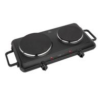 Clatronic Double plaque de cuisson | Ø env. 180 mm et 150 mm | DKP 3583 | Pour le camping, la cuisine ou le bureau - Plaque de cuisson avec 2 thermostats en continu et 2 voyants lumineux - Peinture