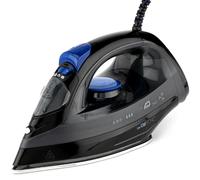 Clatronic Fer à repasser à vapeur DB 3703, Réservoir d'eau (env. 150 ml), Arrivée du cordon par articulation rotative à 360°, Répartition uniforme de la vapeur grâce à 23 buses à vapeur, noir/bleu