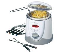 Clatronic FFR 2916 - Friteuse / fondue - 1 litre - 900 Watt Blanc/Gris G