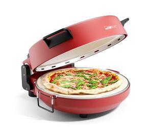 Clatronic® four à pizza | 350°C p. pizza italienne en pierre à la maison |électrique | aussi pour pizzas surgelées | pizza en moins de 5 min. | pierre à pizza Ø32cm et accessoires inclus | PM 3787