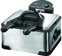 Clatronic® Friteuse à double zone froide pour une friture rapide | Friteuse avec 3 paniers à friture | Boîtier en acier inoxydable | Friteuse d'une capacité de 4 litres & 2000W | FR 3195