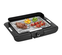 Clatronic Gril électrique BQ 3507, Barbecue de table,Indoor-Outdoor BBQ,petit,gril de table électrique pour balcon/camping/jardin,grille,protection contre le vent,surface de gril: 36x25 cm, 2000 watts