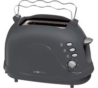 Clatronic® Grille-pain 2 tranches | Support à petits pains intégré | Fonctions de réchauffage, de décongélation et d'arrêt rapide | 2 lampes témoins | TA 3565 gris