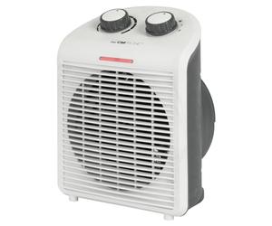 Clatronic HL 3761 Radiateur soufflant mobile et compact, 2 niveaux de chauffage (1000/2000 watts), Niveau froid inclus (fonction ventilateur), coloure blanc