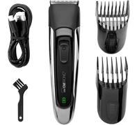 Clatronic HSM/R 3827 chrom-schwarz USB-C Tondeuse à barbe noir,argent