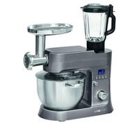 Clatronic KM 3674 Robot de Cuisine 4-en-1 1200 W 6,2 L Finition Titane Écran LCD