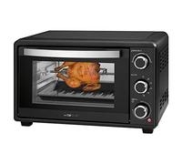 Clatronic MBG 3727 - Four multifonction, 25 litres de capacité, chaleur tournante + chaleur supérieure et inférieure, fonction broche tournante, minuteur de 60 minutes avec signal de fin, noir