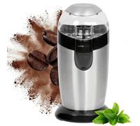 Clatronic moulin à café électrique, moulin à café avec lame à percussion en acier inoxydable, capacité 40 g, moteur 120 watts, acier inoxydable/noir, KSW 3306