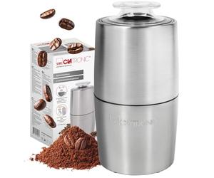 Clatronic Moulin à café électrique | pour Grains de café de 60 g | Degré de mouture Variable | Moulin à café électrique 150 W | Couteau en Acier Inoxydable | Accessoires pour Machine à café Expresso